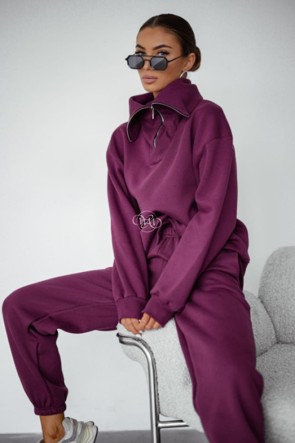 Bluza magnum z podwójnym zamkiem śliwka