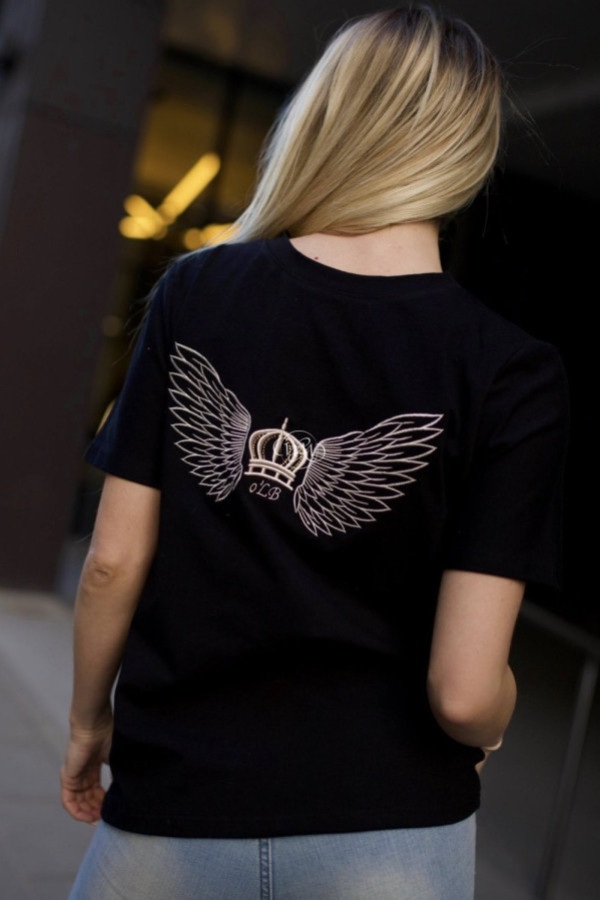 T-shirt be my wings czarny