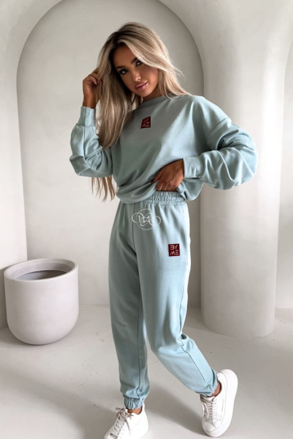 Spodnie dejw – szałwiowe