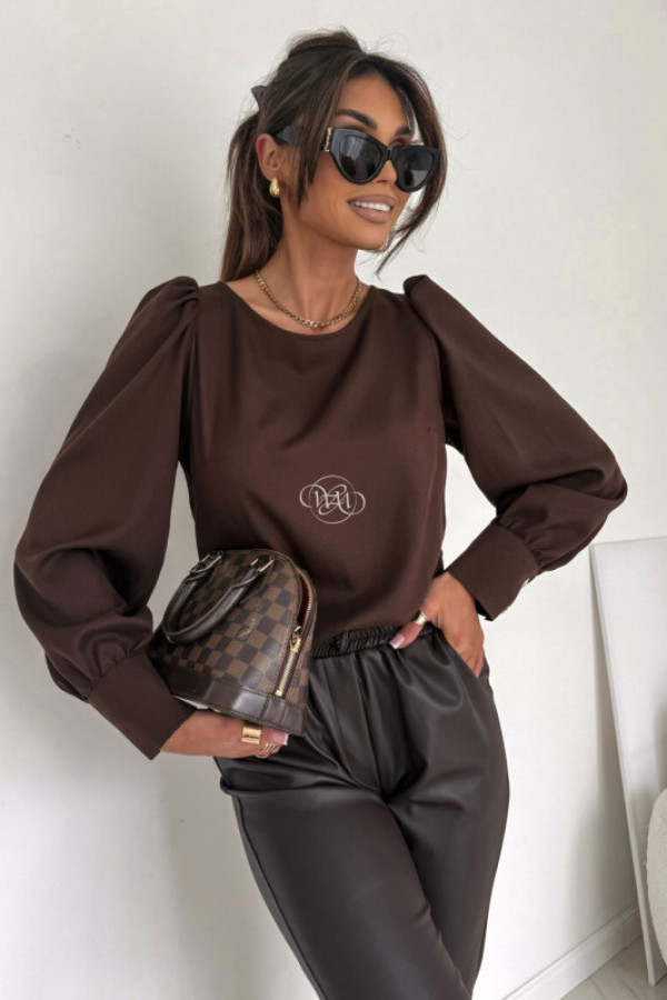 Bluzka koszulowa niva czekolada