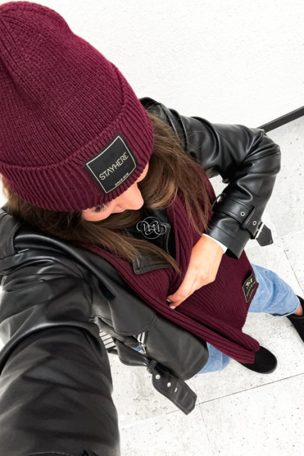 Czapka stayhere bordowa