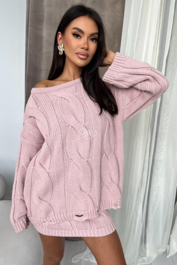 Sweter linon różowy