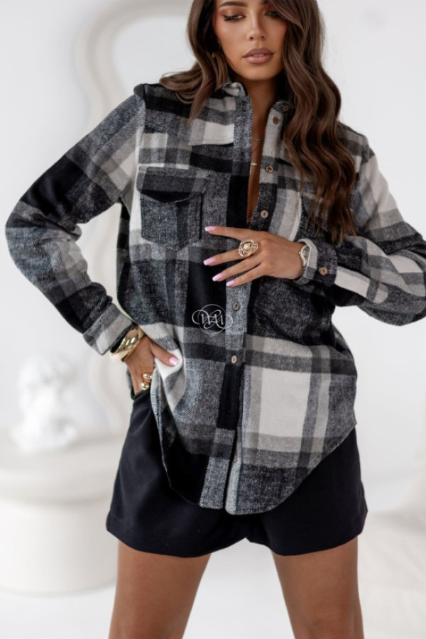 Koszula heidi krata czerń- ecru