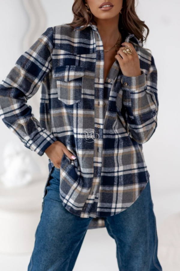 Koszula heidi krata granat- beż