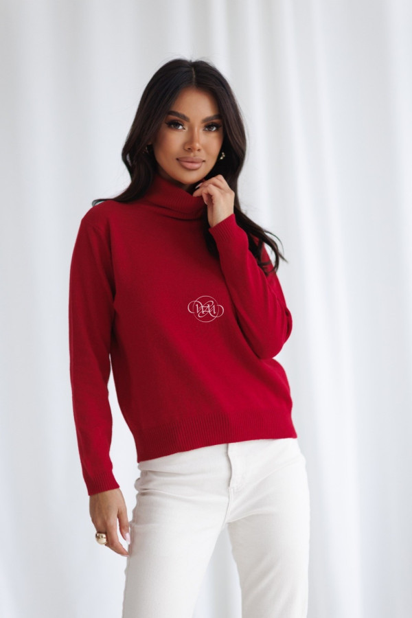 Golf gwen z kaszmirem czerwony