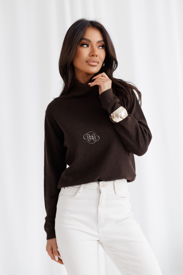 Golf gwen z kaszmirem czekolada