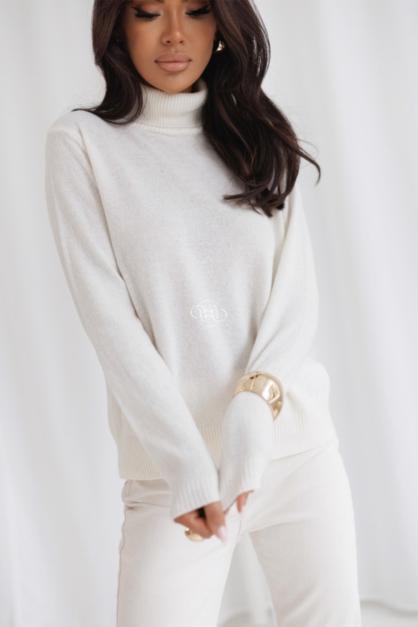 Golf gwen z kaszmirem ecru