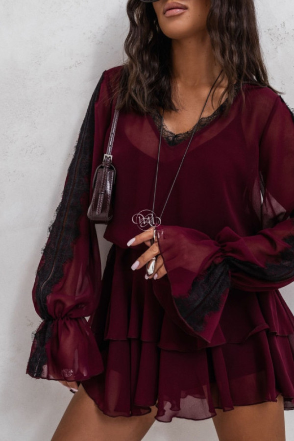 Sukienka sara – bordowa