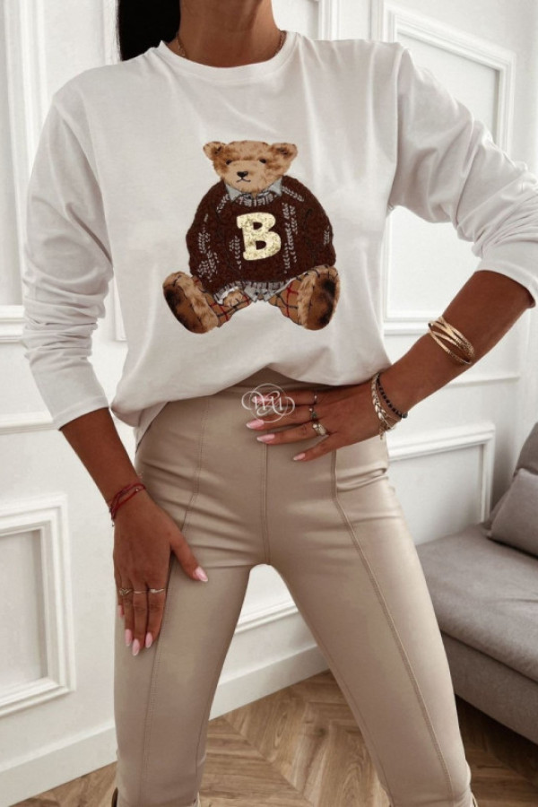 Bluzka teddy bear biała/ecru