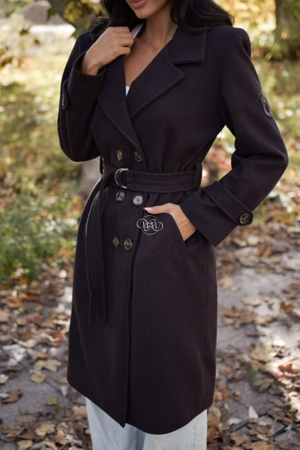 Płaszcz milano jodełka ciemny brąz