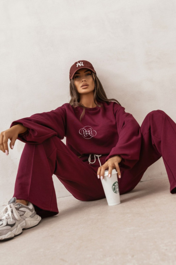 Komplet dresowy lotus bordo