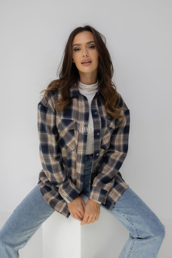 Koszula oversize lena kratka beżowa