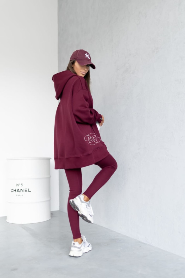 Legginsy amber bordowe