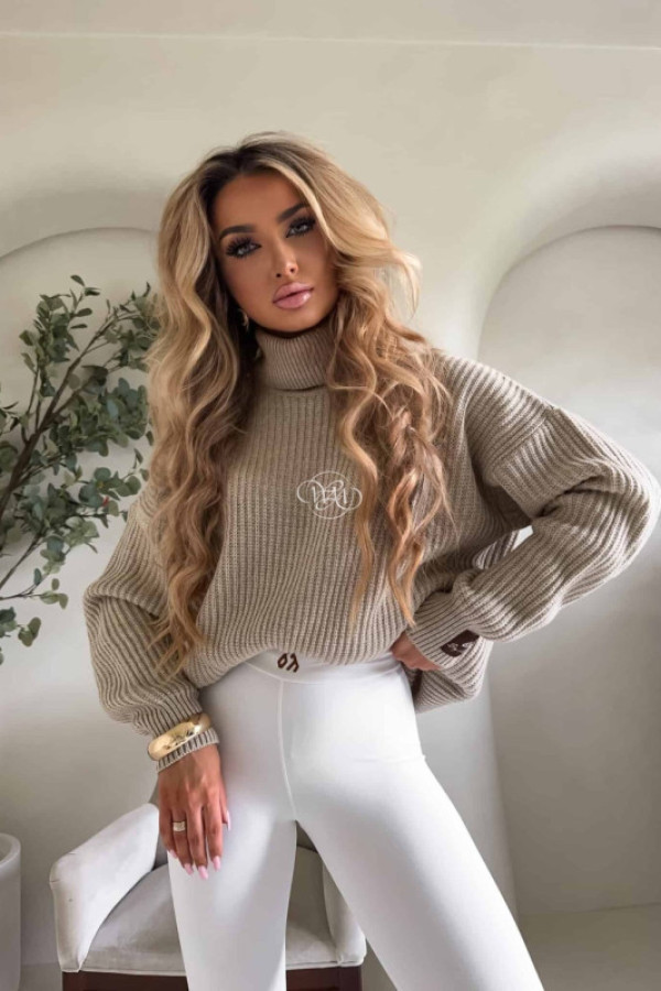 Sweter golf laver - beżowy