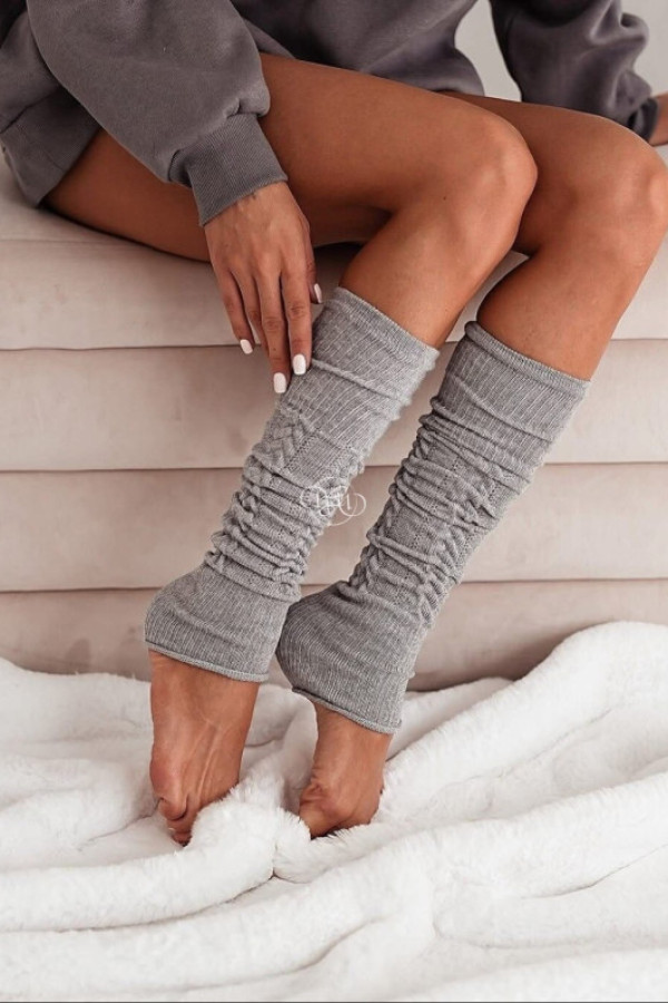Podkolanówki ocieplacze venus szare