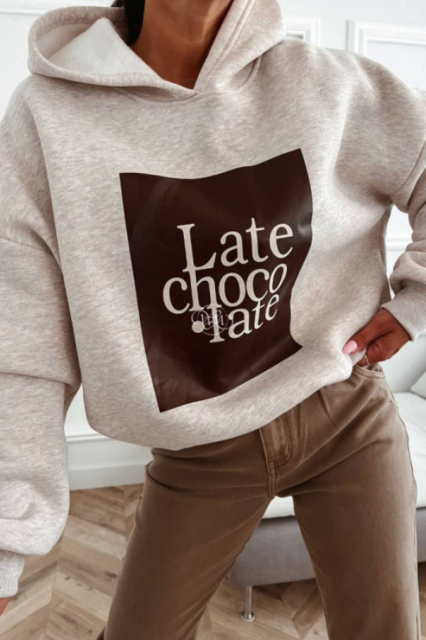 Bluza late chocolate melanż beż