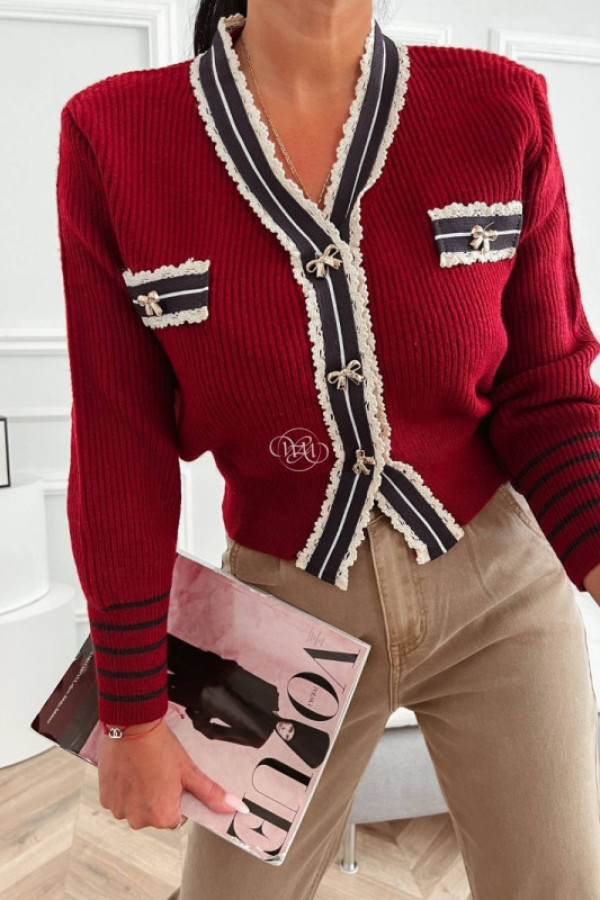 Sweterek medison bordowy