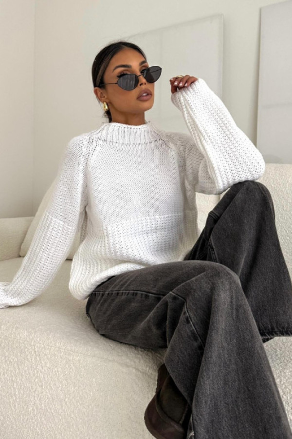 Sweterek rosa biały/ecru