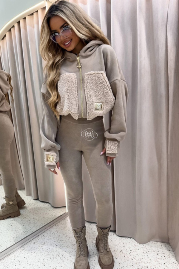 Komplet polarowy z elementami misia