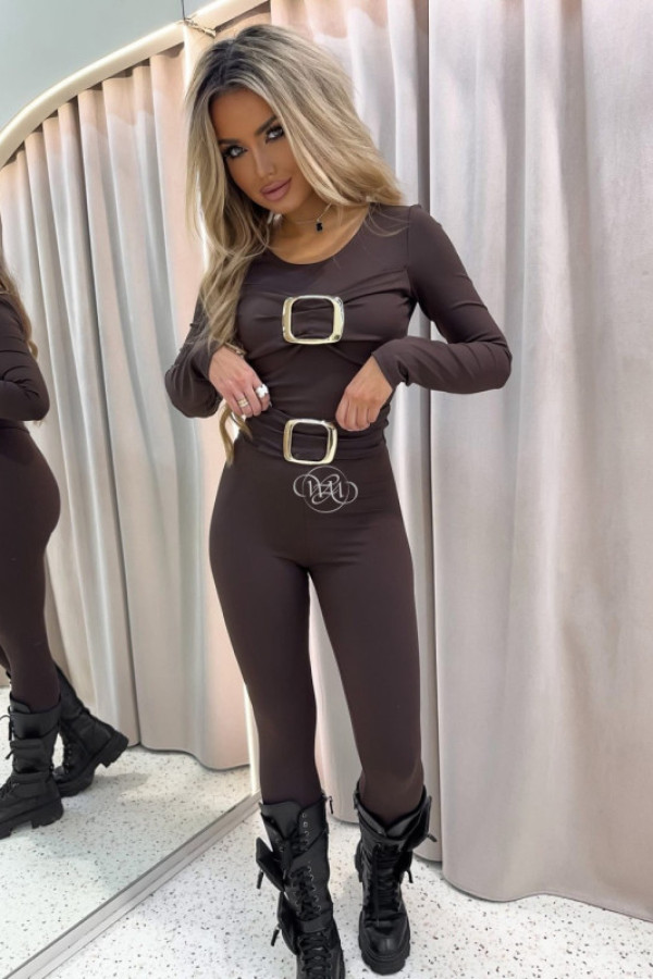 Komplet buckle czekolada