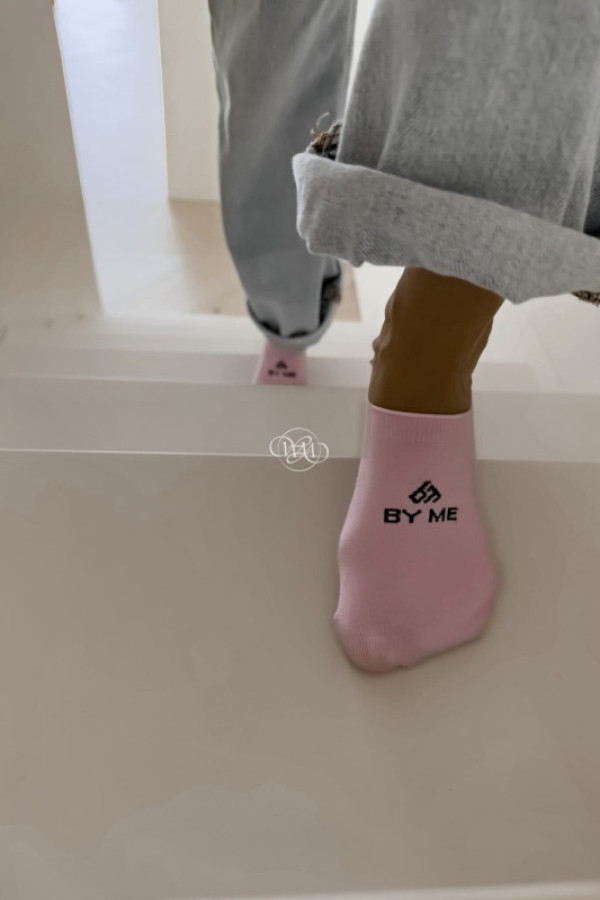 Mikrostopki by me – różowe z czarnym logo