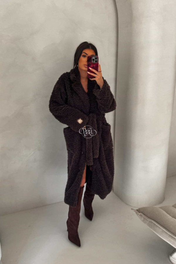 Płaszcz fur – czekoladowy