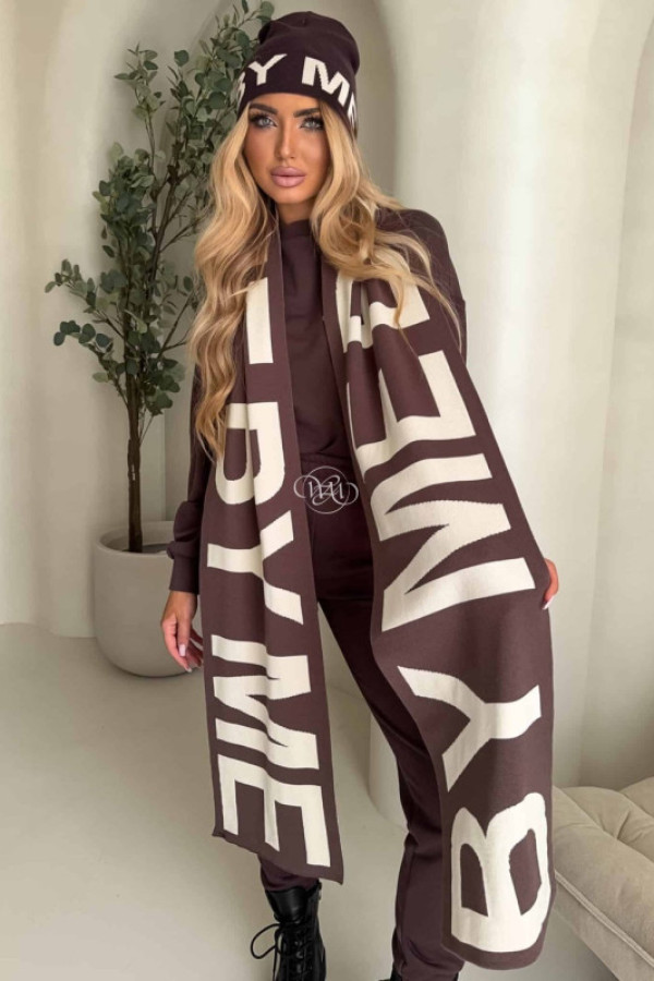 Szal by me - czekoladowy