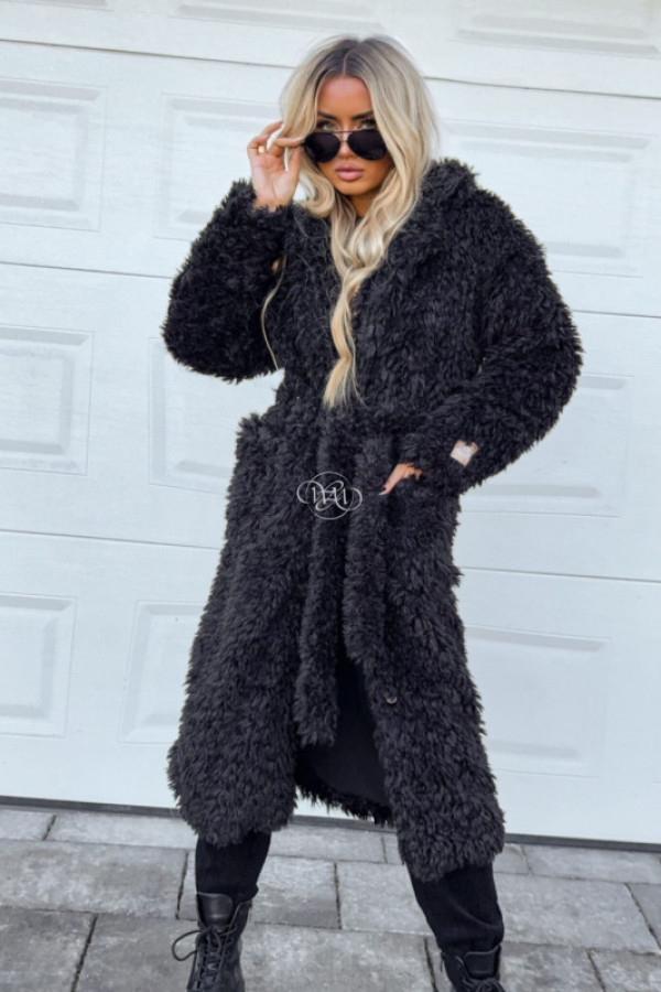 Płaszcz fur – czarny