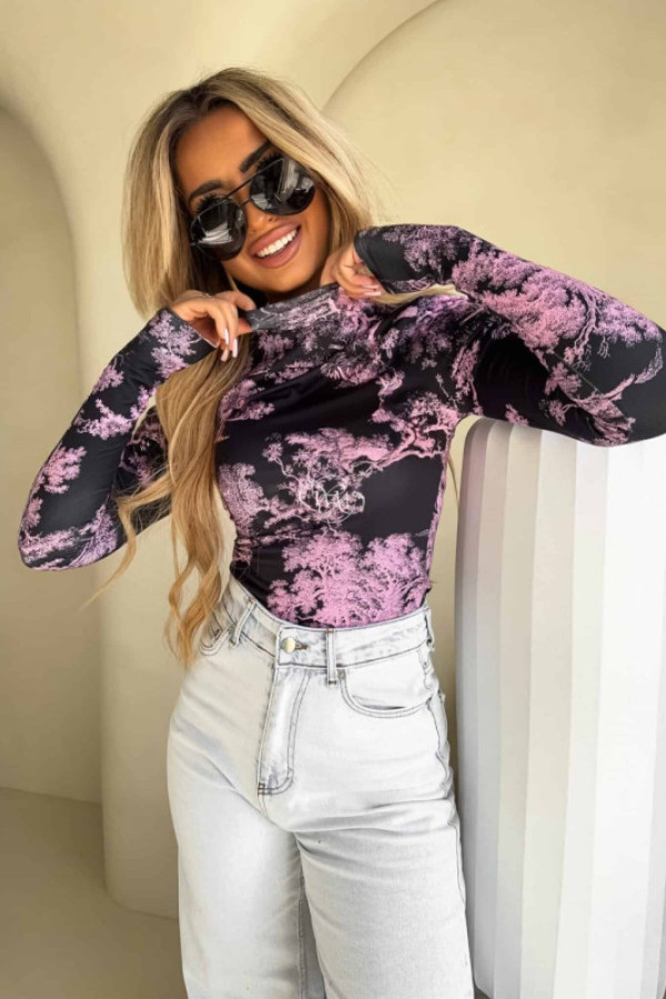 Bluzka skin print dior – jasny róż