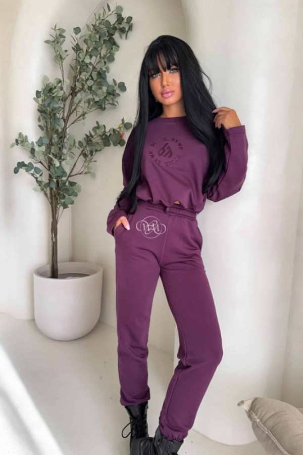 Komplet louis - śliwkowy