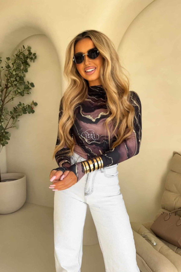 Bluzka skin marmurek – czekoladowa