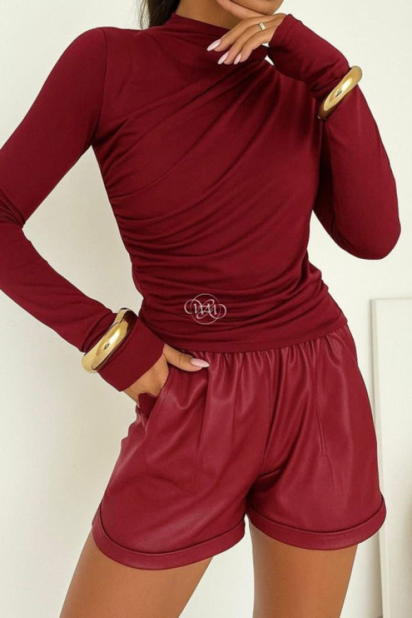 Półgolfik venezia marszczony bordowy