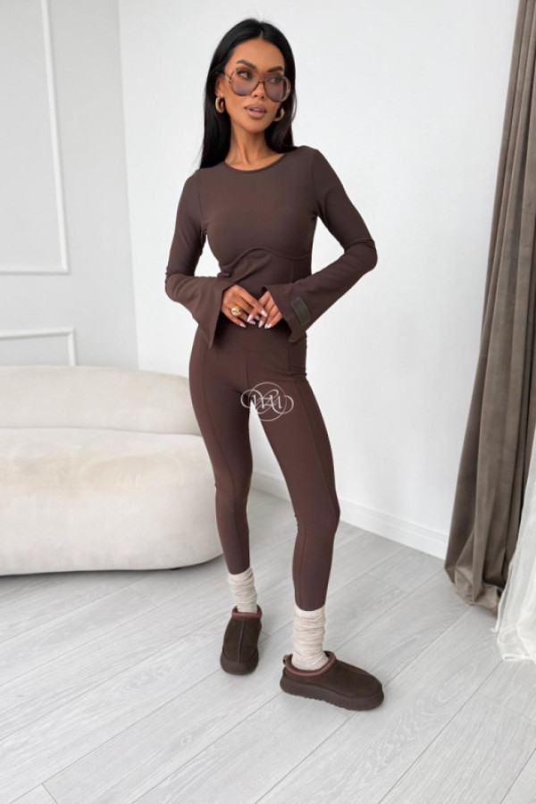 Komplet cortina czekoladowy