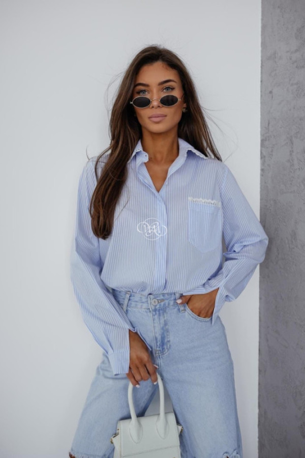 Koszula luna w paski błękitna