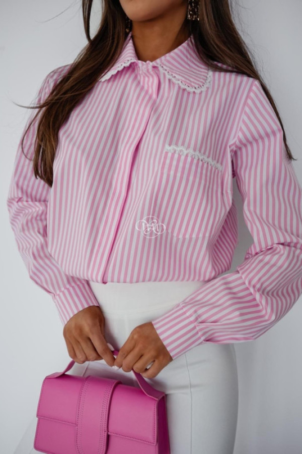 Koszula luna w paski różowa