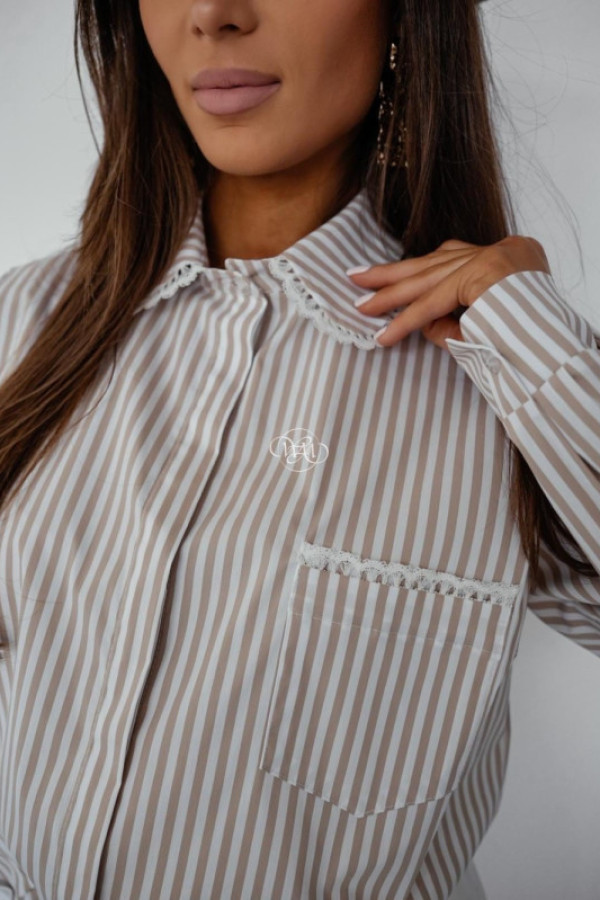 Koszula luna w paski beżowa