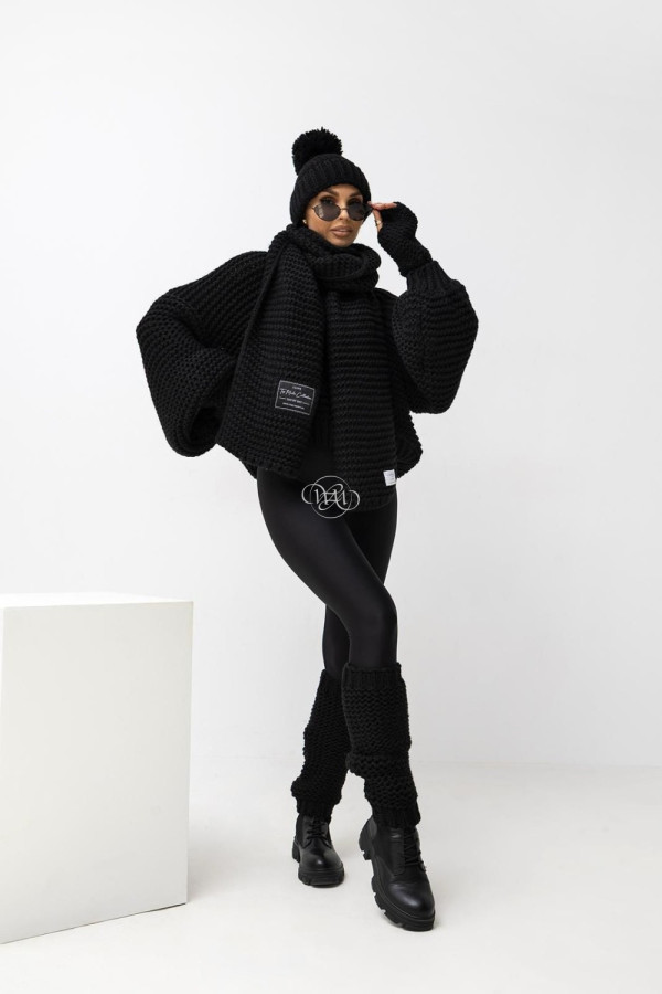 Komplet zimowy cora czarny