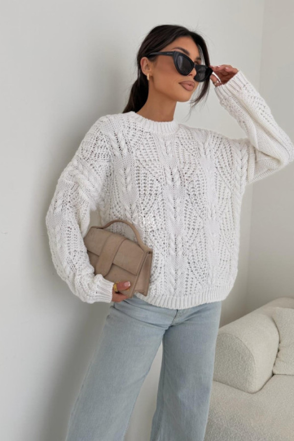 Sweter verona biały/ecru