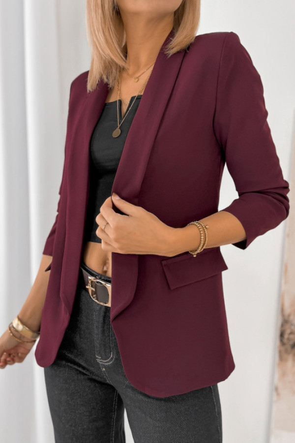 żakiet kapri bordowy