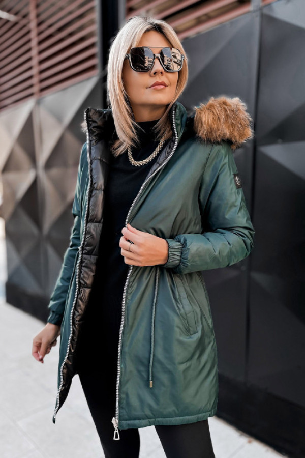 Kurtka dwustronna suelia zielono-czarna