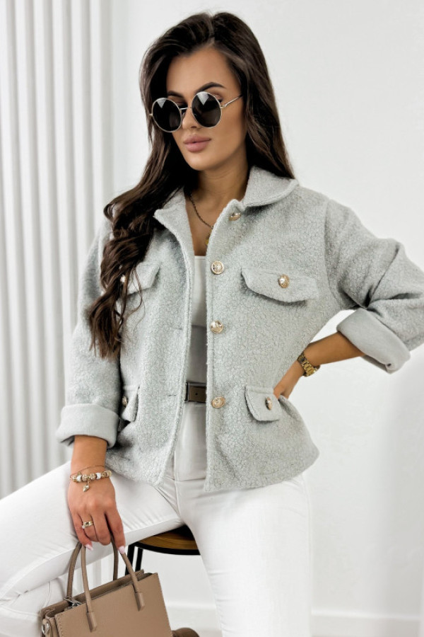 Kurtka boucle xavia szara
