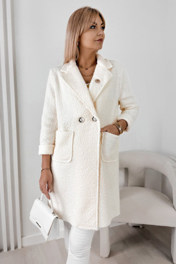 Płaszcz boucle melinda ecru