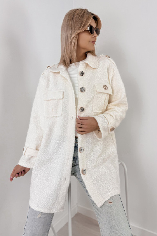 Płaszcz boucle elinna ecru