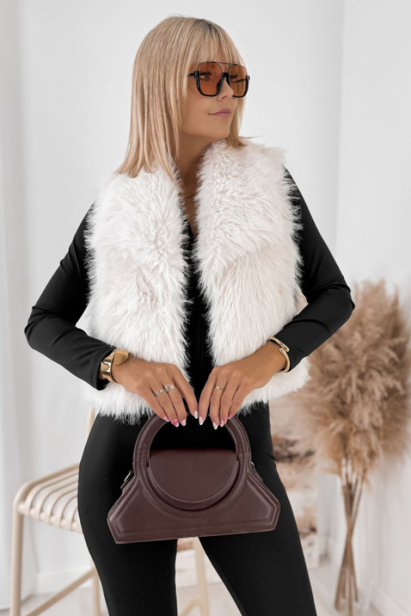 Kamizelka futerko martenza ecru