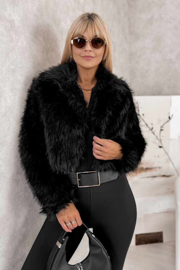 Kurtka futerko otaria czarna