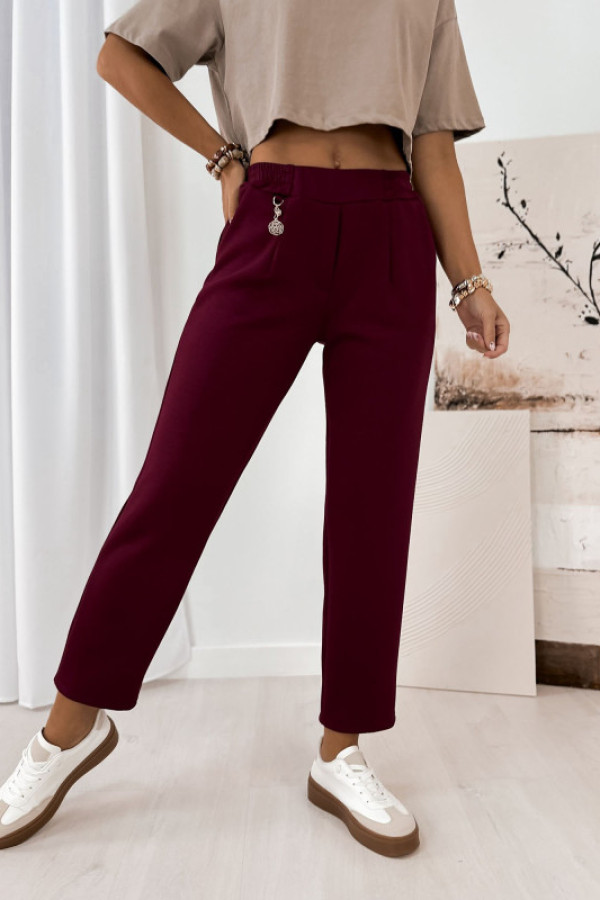 Spodnie torq bordowe
