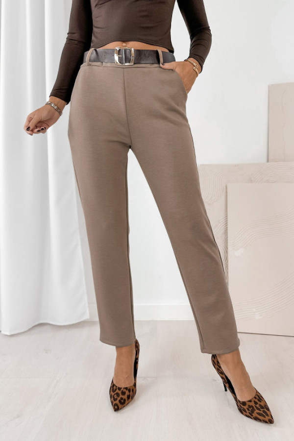 Spodnie carlotte ciemnobeżowe