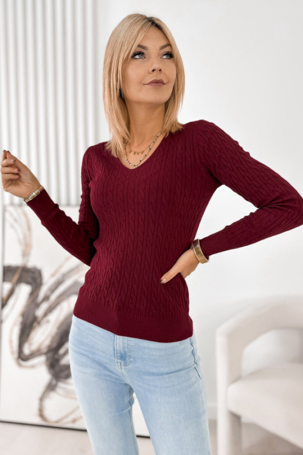 Sweter cimeria bordowy