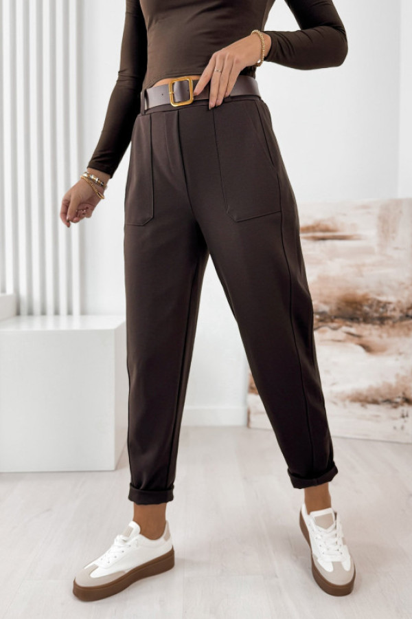 Spodnie serafine ciemnobrązowe