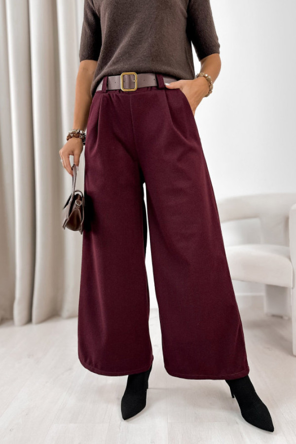 Spodnie kari bordowe
